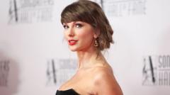 Source-feed image associated with Taylor Swift makes tearful 21-minute speech as she joins Songwriters Hall of Fame