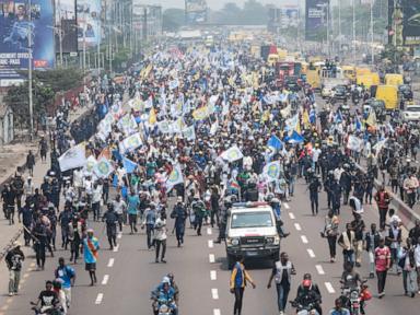 Source-feed image associated with Police fire tear gas to break up Congo protests against constitutional changes