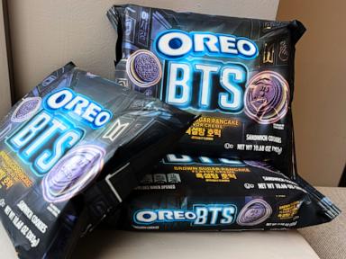 Source-feed image associated with What tastes like a Korean pancake and is purple all over? An Oreo inspired by BTS