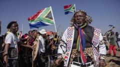 Source-feed image associated with South African leader warns anti-migrant protesters ahead of unofficial deadline