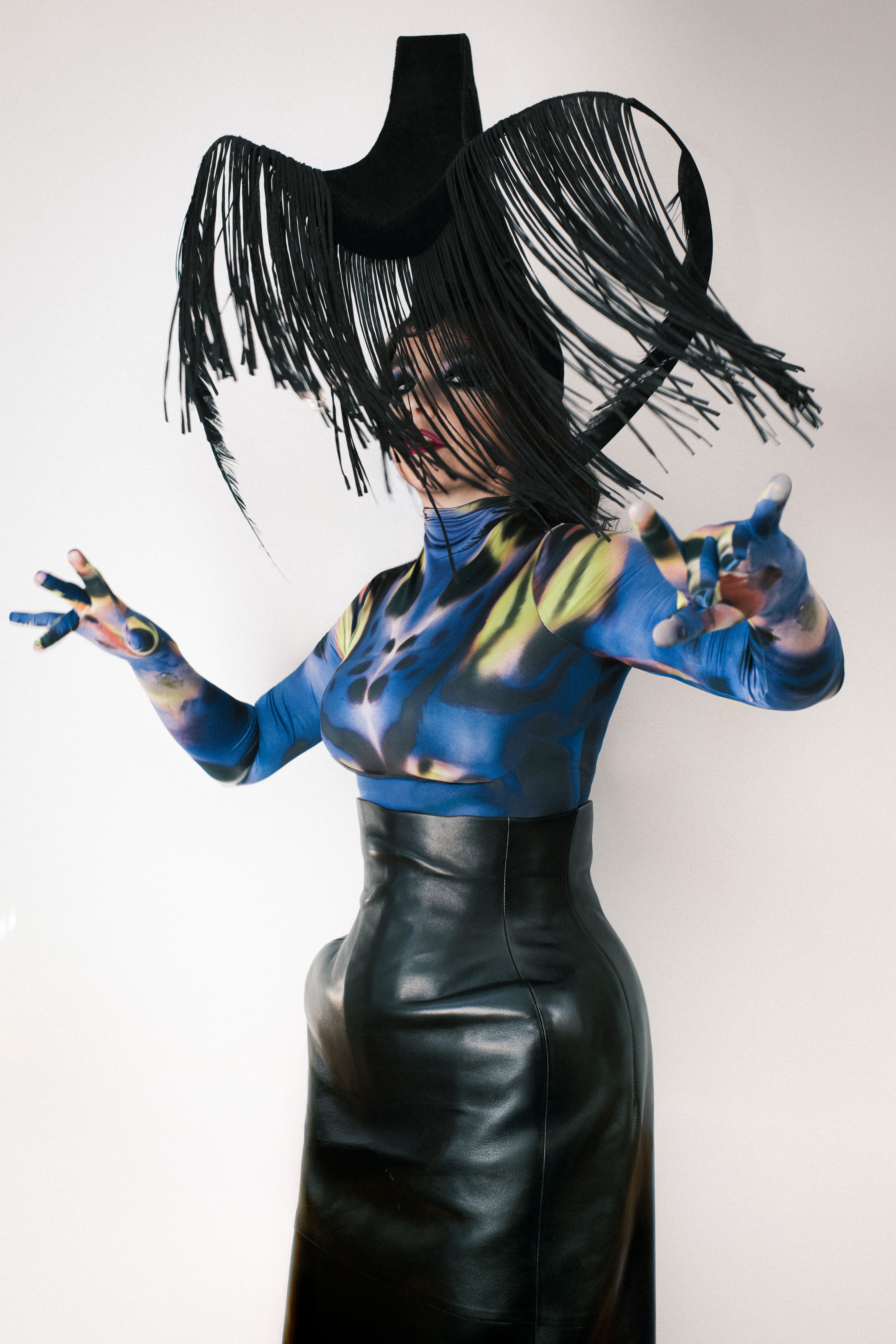Image from linked report: Björk Performs in the Mugler Collection She Inspired, the Same Day It Debuts in Paris