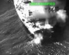 Source-feed image associated with US military says it struck three Iranian tankers after American warships came under missile attack