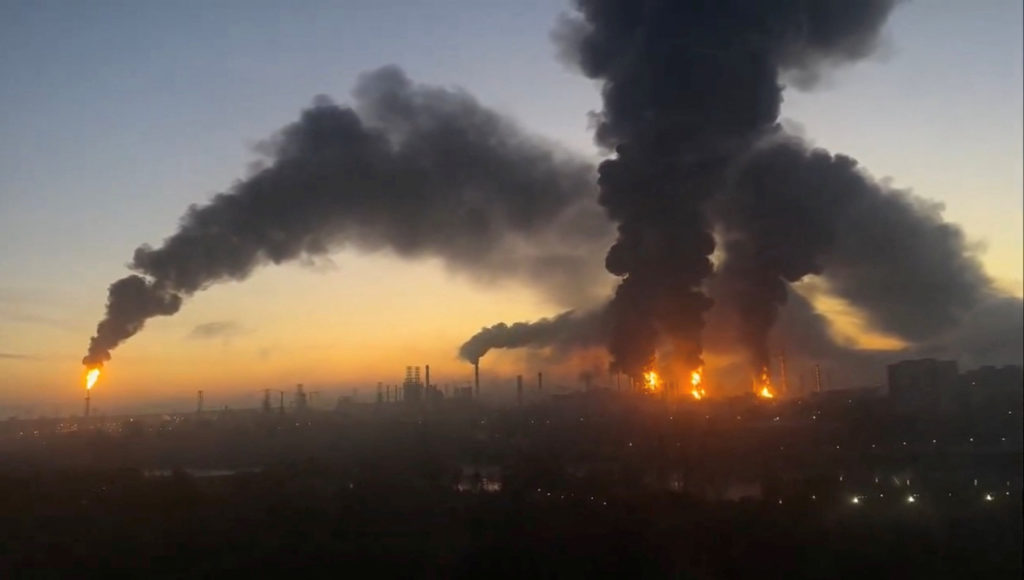 Image from linked report: Ukraine claims its strikes have taken out more than half of Russia's oil refining capacity