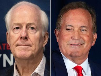 Source-feed image associated with Texas GOP Senate runoff: Trump-backed Paxton projected to beat Cornyn