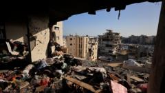 Source-feed image associated with Israeli strikes kill 11 people in Gaza City, medics say