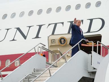 Source-feed image associated with The Latest: Trump says he was taken off Air Force One last month due to threat