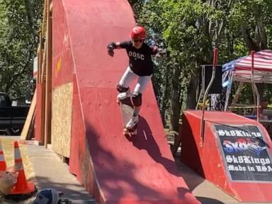 Source-feed image associated with WATCH: 66-year-old skateboarder sets Guinness World Record