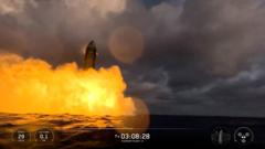 Image from linked report: Watch: Starship splashdown ends in fireball