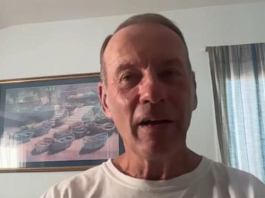 Source-feed image associated with WATCH: Shark bite victim speaks out after as sightings surge off both coasts