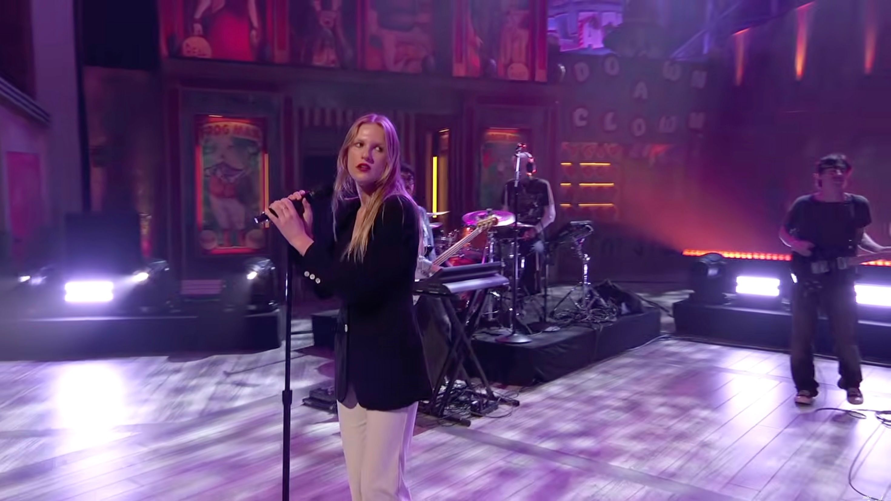 Image from linked report: Watch Audrey Hobert Twirl Her Way Through “Chateau” on Kimmel