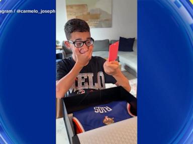 Source-feed image associated with WATCH: 12-year-old Knicks fan gets NBA Finals ticket surprise