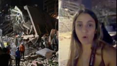 Source-feed image associated with 'I thought building would fall on top of me' - Venezuelans describe earthquake panic