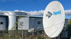 Source-feed image associated with STV broadcasts final news programme from Aberdeen