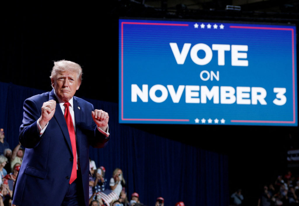 Image from linked report: WATCH LIVE: Trump rallies with New York's GOP gubernatorial candidate Bruce Blakeman