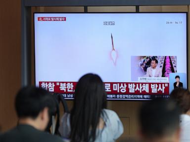 Source-feed image associated with North Korea launches ballistic missiles over the sea in latest show of force