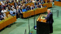 Image from linked report: American power, AI and a walkout - key moments from Trump's UN speech
