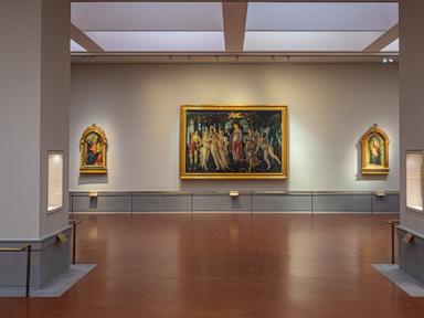 Source-feed image associated with Uffizi Gallery unveils new arrangement for Botticelli's 'Birth of Venus' and 'Primavera'