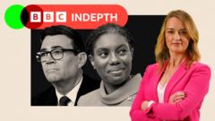 Source-feed image associated with Burnham and Badenoch revive red versus blue politics as Reform land 'gobsmacking' donations
