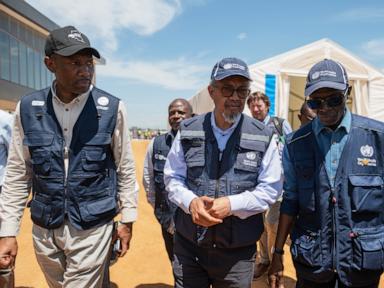 Source-feed image associated with WHO chief visits epicenter of the Ebola outbreak in eastern Congo as cases outpace response