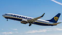 Source-feed image associated with Man nearly sucked out of window mid-air on Ryanair plane, passengers say