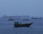 Source-feed image associated with Middle East crisis live: Iran targets Bahrain and Kuwait after wave of fresh US strikes, testing fragile truce