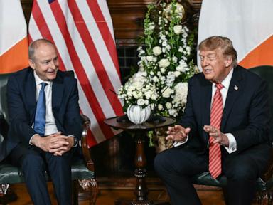 Source-feed image associated with Irish leaders react after Trump says he'd 'love' to see a unified Ireland