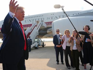 Source-feed image associated with Retrofitted Qatari jet takes flight as Air Force One for Trump's trip to North Dakota