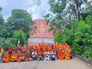 Source-feed image associated with 11-year-old boy driving pickup truck crashes into group of Thai monks, killing 8