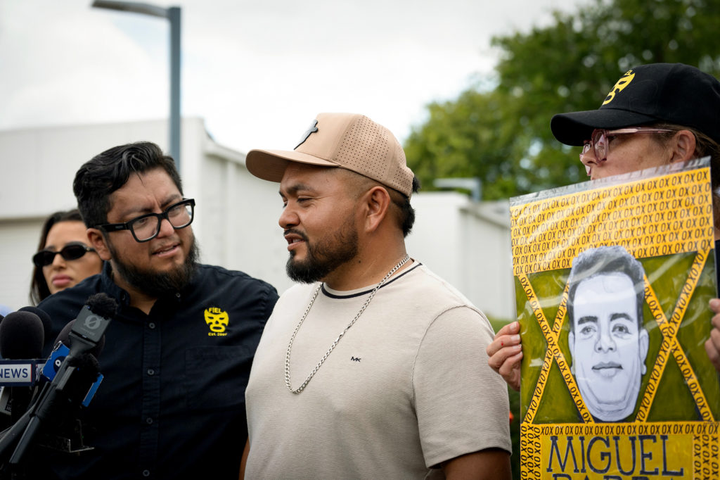 Image from linked report: ICE officer appeared to intentionally hit a man with a vehicle in Houston, Texas prosecutor says