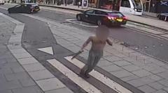 Source-feed image associated with CCTV shows moments leading up to arrest in anti-Muslim attacks probe