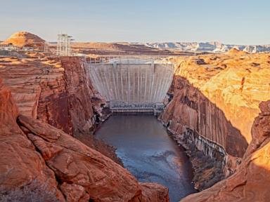 Source-feed image associated with Lake Powell reaching critically low elevation levels, experts say