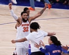 Source-feed image associated with Knicks beat Spurs with largest NBA finals comeback to move to brink of first title since 1973