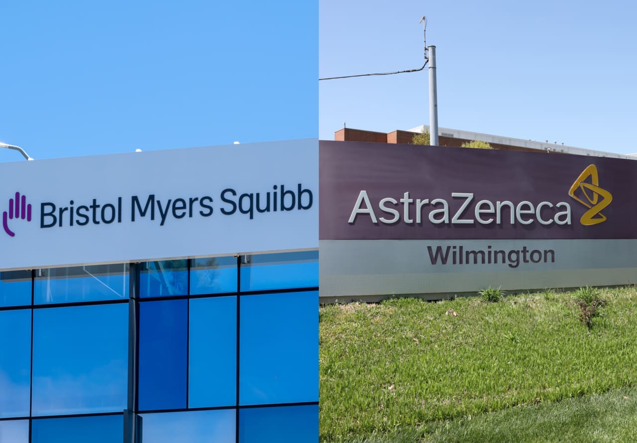 Source-feed image associated with An AstraZeneca, Bristol Myers Squibb merger could create a cancer-drug giant, but analysts call it ‘odd’