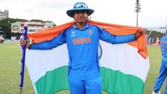 Source-feed image associated with Indian cricketer, 15, hits record-breaking 50 in just 11 balls