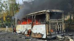 Image from linked report: Russian strike on buses kills at least 30, say officials, as deadly attacks on Ukraine surge