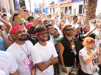 Source-feed image associated with The epic La Tomatina food fight paints a small Spanish town red