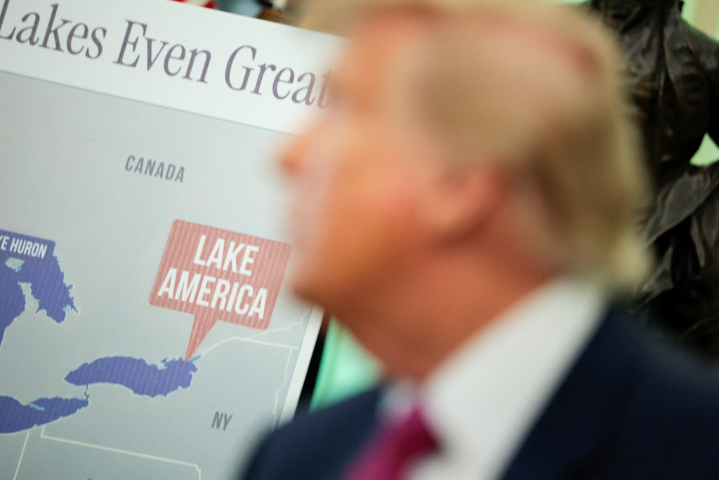 Source-feed image associated with Lake Ontario to 'Lake America': Who gets to decide what goes on maps?