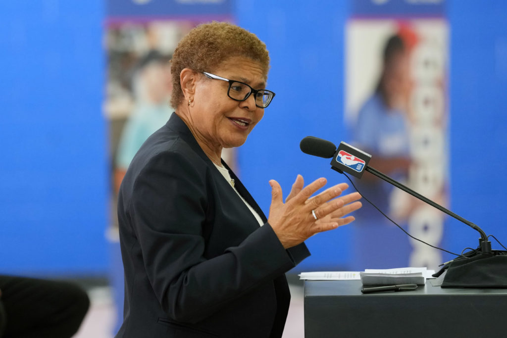 Source-feed image associated with Devastating wildfire and homelessness loom over Los Angeles Mayor Karen Bass' bid for second term