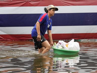 Image from linked report: Rain eases in Bangkok but persistent flooding forces thousands to leave home