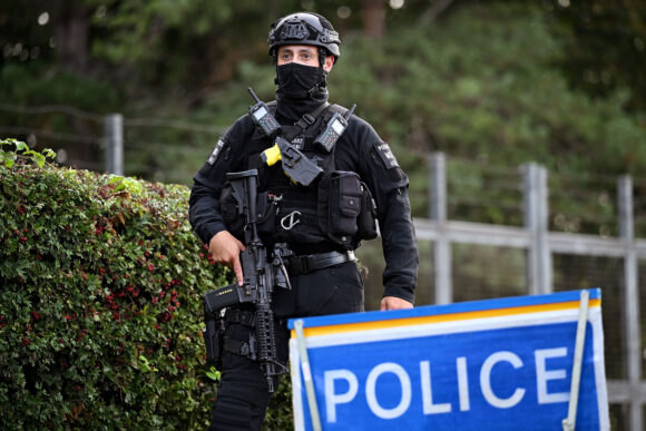 Image from linked report: UK Police Find Fuel but No Explosives at RAF Fairford Scene