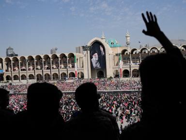 Source-feed image associated with Iran begins dayslong funeral for the late Supreme Leader Ayatollah Ali Khamenei, killed in war