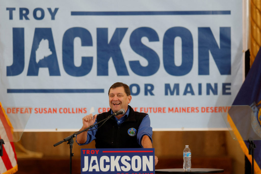 Image from linked report: WATCH LIVE: Collins, Jackson face off in Maine U.S. Senate debate