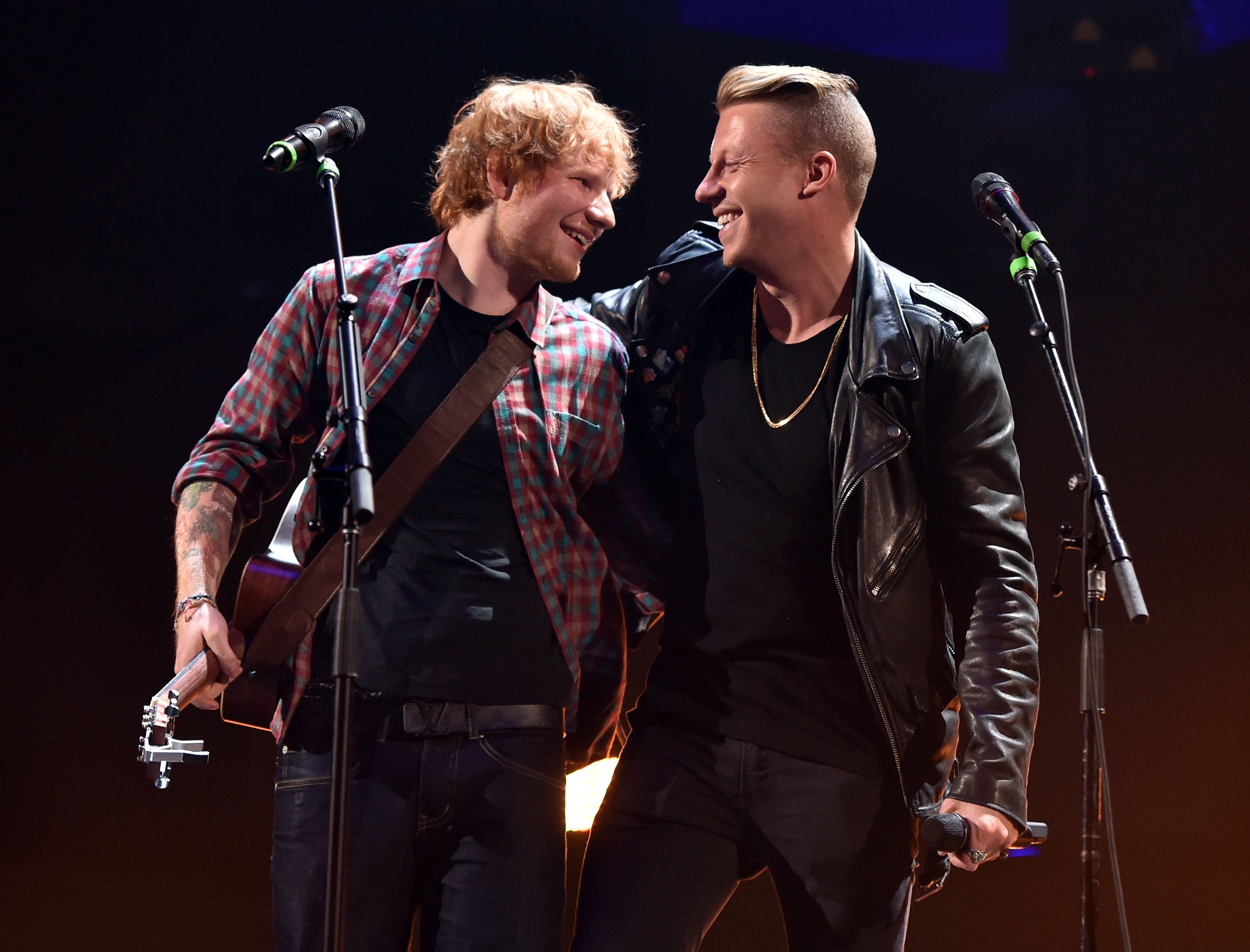 Source-feed image associated with Macklemore Kicked Off Ed Sheeran Tour for Pro-Palestine Comments