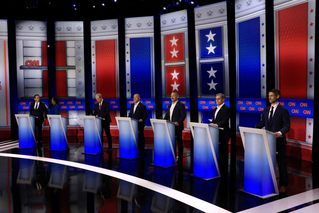 Source-feed image associated with In California's packed race to replace Newsom, Democrats are shrugging at their choices