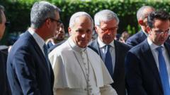 Image from linked report: Pope walking and recovering 'as expected' after surgery, doctors say