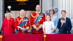 Source-feed image associated with Royal Family watch Red Arrows flypast on Buckingham Palace balcony