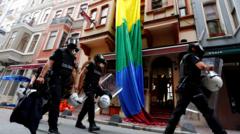 Source-feed image associated with Turkish police detain dozens in raids on gay bars and homes of LGBTQ+ activists