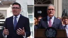 Source-feed image associated with Watch: Starmer resigns, Burnham becomes PM... the day in 101 seconds