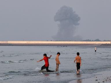 Source-feed image associated with US expands strikes into northern Iran and disables ship trying to run blockade