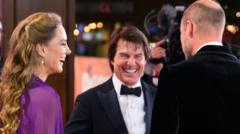 Image from linked report: Prince and Princess of Wales share a laugh with Tom Cruise at film premiere